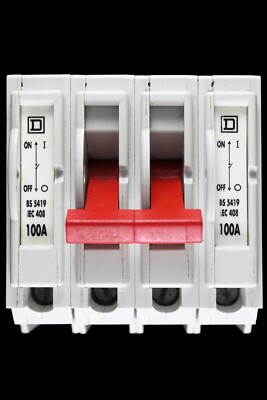 SQUARE D 100 AMP VIERPOLIGER NETZSCHALTER TRENNSCHALTER QO4-100M