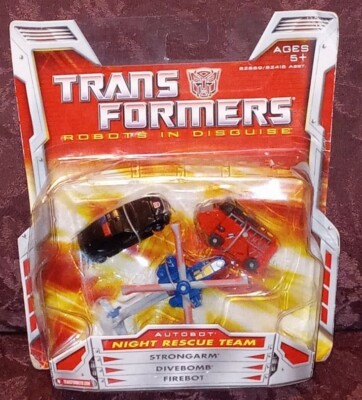 Transformers Robot Disguise Autobot Night Rescue Team Strongarm Divebomb Firebot