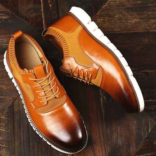 Men's Dress Sneakers Casual Oxford Formal Lightweight Shoes Wide Size