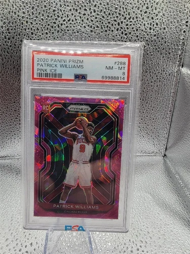 Patrick Williams RC - 2020 Panini Prizm Pink Ice - PSA 8