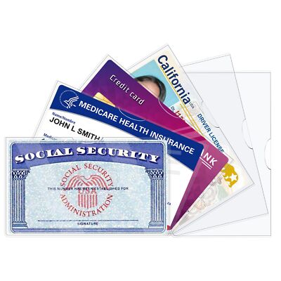 6 Pack Social Security Card Protector Sleeves/New Medicare Card ...