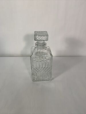 Cut Glass Decanter  With Stopper Whiskey Bourbon Scotch