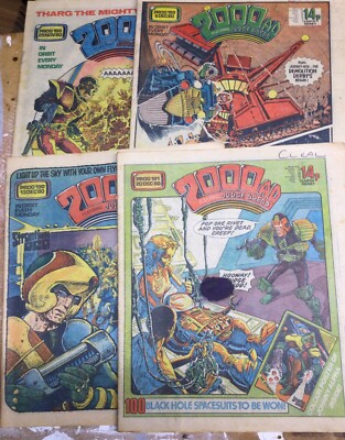 2000AD Comic prog 188 To 191 Judge Dredd Strontium Dog 1980 Merged Wt Tornado