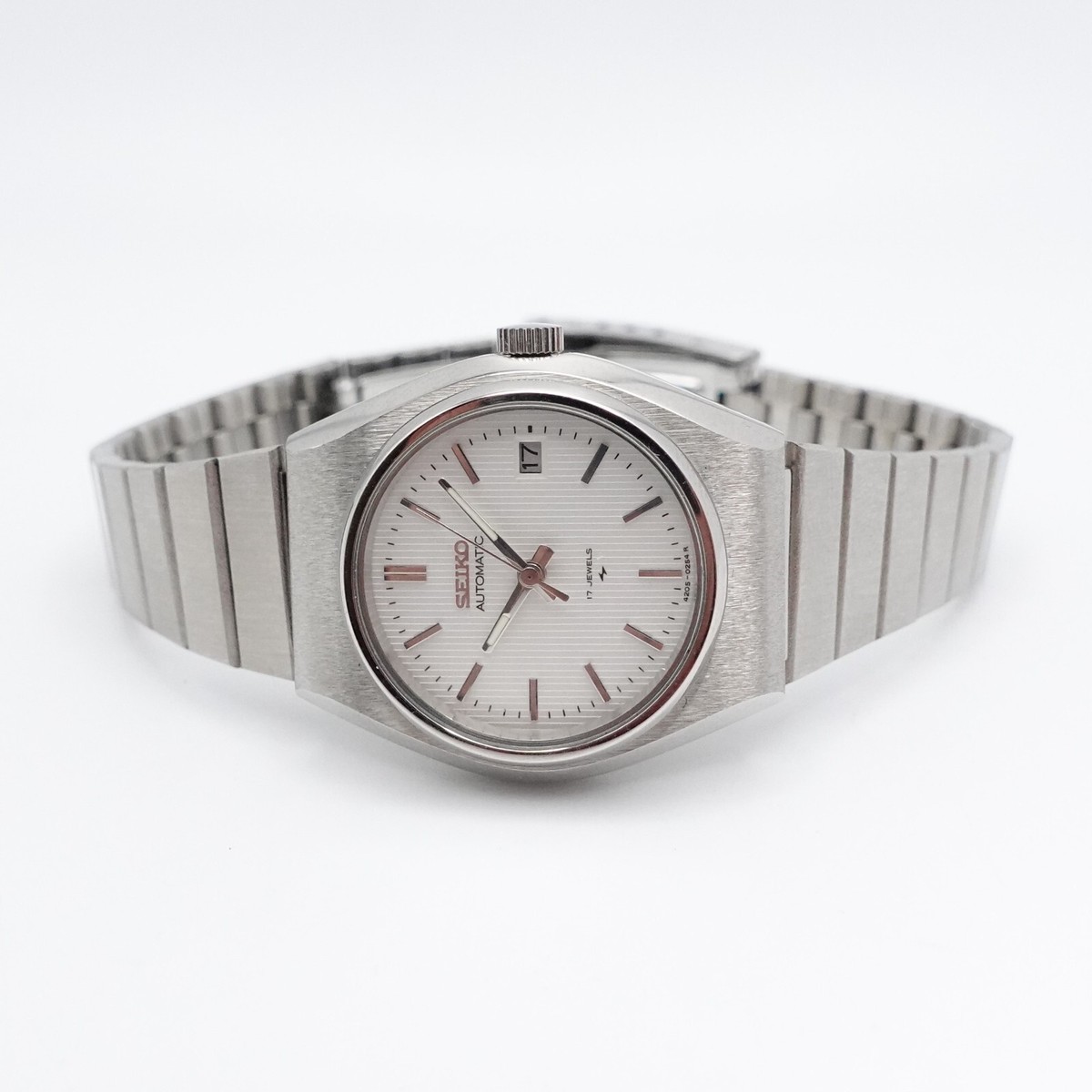 Seiko 4205-0190 Jewels Stainless Steel White Dial Ladies Automatic