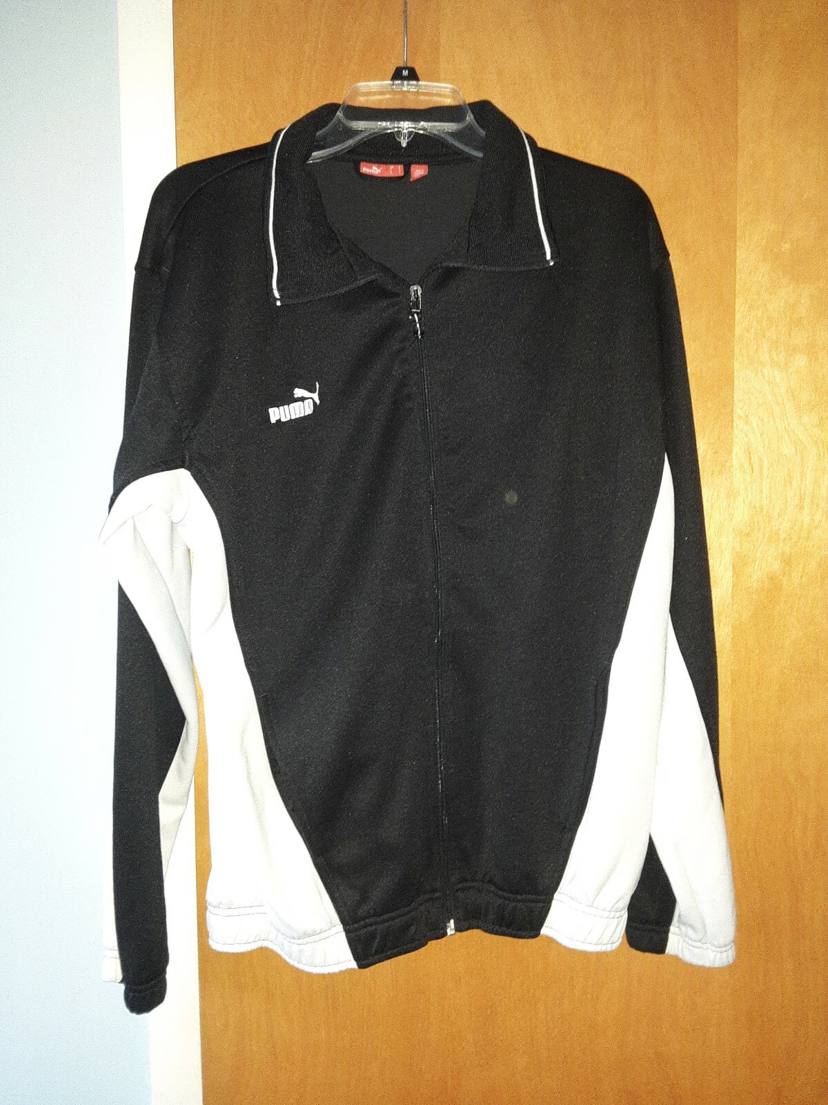 Puma Black and White Track Jacket Mens Large Gem