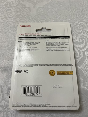 Purple SANDISK Cruzer Dial 32GB USB FLASH DRIVE Storage Transfer Memory USB 2 - Picture 3 of 3