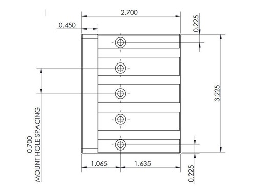 Hipshot 5K400C KickAss Bass Bridge 4-String 5-Hole Retrofits Badass Bass, CHROME - Picture 2 of 3