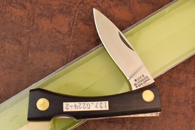 RUKO HI-STAINLESS SMOOTH WOOD LOCKBACK KNIFE JAPAN NIB NOS