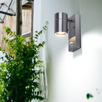 AußEnleuchte Fassadenleuchte Wandlampe Led Bewegungsmelder Edelstahl Glas GU10