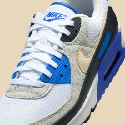 Nike Air Max 90 PRM White Racer Blue Khaki HF3449-100 sz 13 Men's