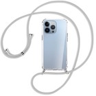 Handykette für Apple iPhone 13 Pro Max (6.7'') silber Hülle mit Band Kordel