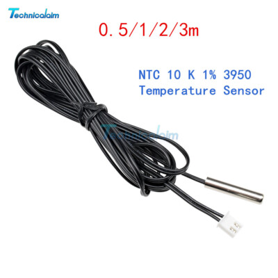 50cm 0.5/1/2/3M NTC 10K1% 3950 Thermistor Temperature Sensor Waterproof Probe