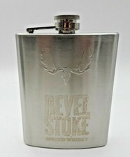 REVEL STOKE SPICED WHISKY STAINLESS LIQUOR FLASK WITH BULL MOOSE SPOUT