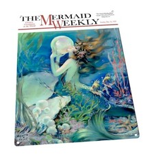 Mermaid Weekly Metal Sign; Wall Decor for Beach House or Coastal Home