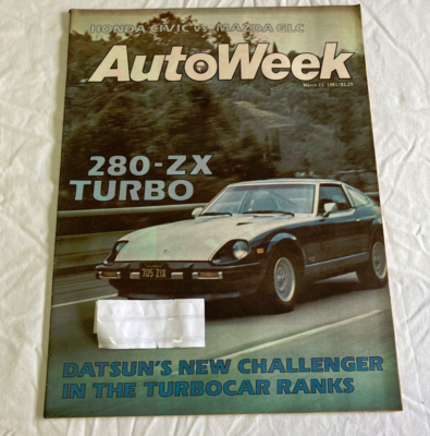 AutoWeek magazine Datsun 280 zx cover March 23 1981 issue | eBay