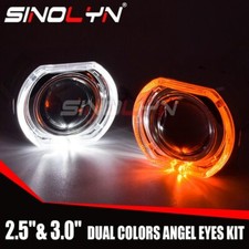 Switchback Square Led Angel Eyes Bi-xenon Projector Headlight Lens 2.5 3.0 Inch