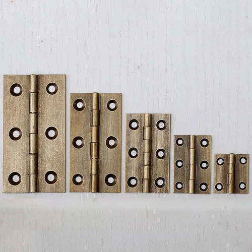 Antique Brass Doors Butt Hinges 1" 1.5" 2" 2.5" 3" Jewelry Box Gate Retro Screws - Picture 6 of 6