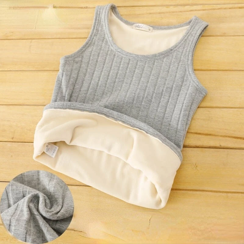 Ladies Fleece Lined Thermal Vest Solid Camisole Strappy Tank Top Underwear Comfy - Image 2 of 4