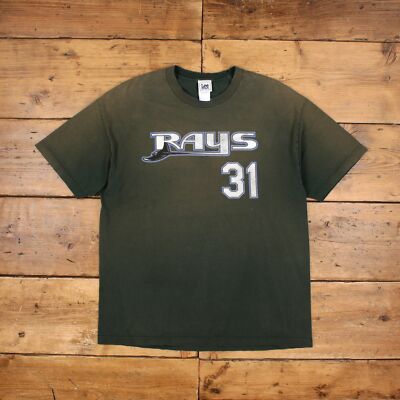 Vintage Lee MLB T-Shirt XL 90s Thrashed Tampa Bay Rays Faded Grey Tee
