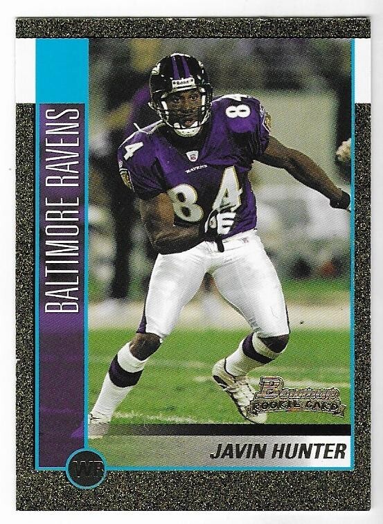 Javin Hunter 2002 BOWMAN NFL FOOTBALL ROOKIE CARD #175 Ravens RC Gold foil SP/50