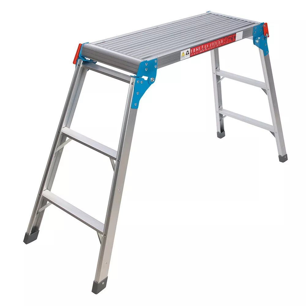 1440 x 800mm Tall Step Up Work Platform Aluminium Lightweight Foldable Ladder