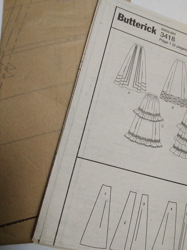 Skirt Ruffle Tiered 6 8 10 Costume 3418 Butterick Sewing Pattern UC History Set - Picture 7 of 12