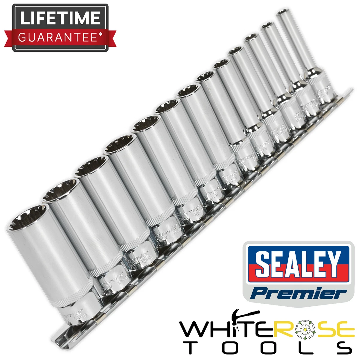 Sealey Deep Socket Set 4 14mm Hex Spline Trx Star 13pc 1 4