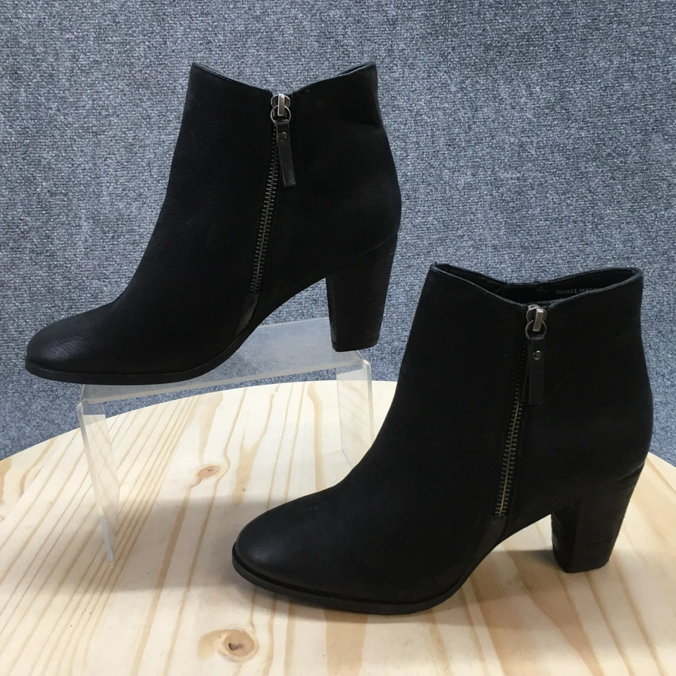 Mia Botas Mujer 8 M Maddock Botines Cuero Negro Cremallera Lateral Tacón D16021 Foto 2 de 4