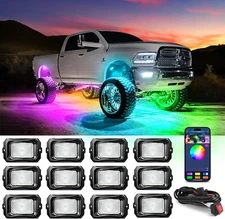 12 Pods C2 Max RGB+IC LED Rock Lights Dynamic Chasing Color Underglow Light Kits