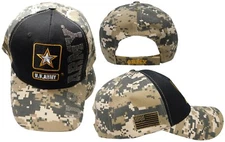 NEW! US ARMY STRONG VETERAN SIDE LINE STAR CAP HAT ACU CAMO