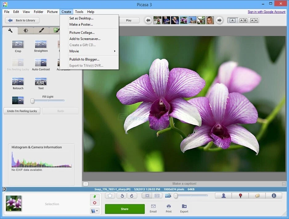 Picasa 3.9 Photo Editing & Management Software for Windows Picture Album Manager - Image 2 of 4