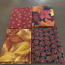 Autumn/Harvest Fat Quarter Bundle- 4 Prints in 100% Premium Cotton Fabric