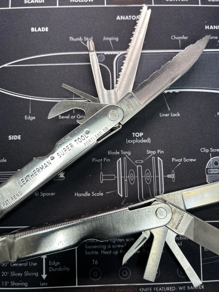Leatherman Super Tool Pat. Pendente Portland OU EUA Vintage 0697 USADO Apenas Ferramenta - Imagem 2 de 4