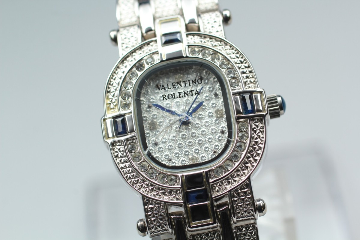 READ Exc 5 Valentino Rolenta VR-110 Diamonds Women's Qz Watch From