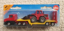 Siku 1616 Low Loader With Front Loader Red Die-cast Metal Rubber Tires NIB