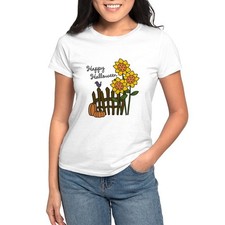 CafePress Happy Halloween Fence Women's T Shirt Women's T-Shirt 706392160