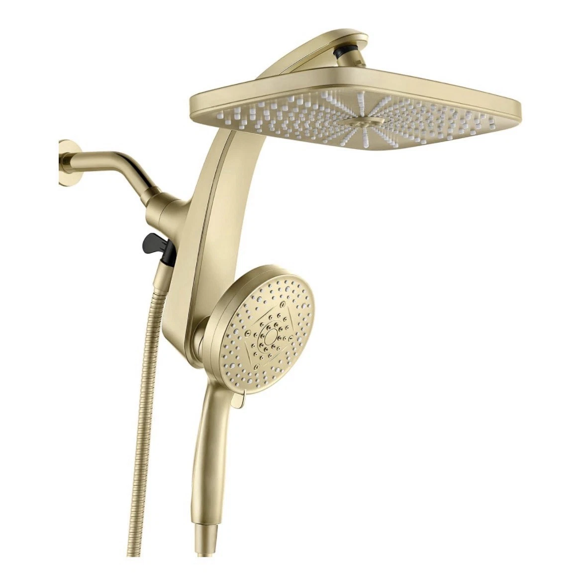 High Pressure Rain Shower Head with Handheld Spray Combo Fixed head 10 Sprays