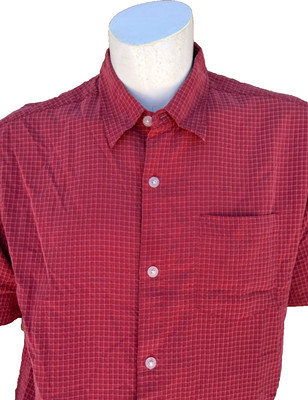 QuickSilver Retro Men's Classic Maroon Short Sleeve Shirt Size Large Skateboard