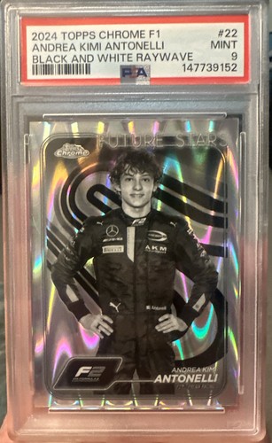 Andrea Kimi Antonelli [Black White RayWave Refractor] #22 2024 Topps Chrome Formula 1 card