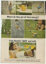 Nestle Quik and Milk Where They Get All That Energy 1963 Vintage Ad