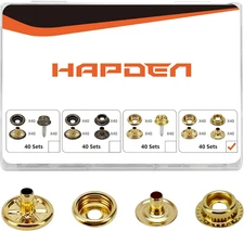 160 Pcs Snap Buttons, Fasteners Kit 15mm Stainless Steel Marine Grade Boat Ca...