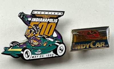 Vintage Garfield the Cat 1996 Indianapolis 500 & Indy Car Racing Pins Lot of 2