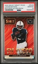 2022 PANINI SELECT DRAFT PICKS EN FUEGO SILVER PRIZM #ENJD JAHAN DOTSON PSA 10