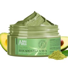 ANAI RUI Green Tea Face Mask with Avocado, Clay Facial Mask for Acne, Detox, ...