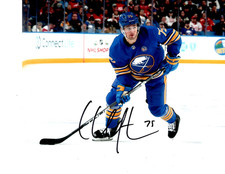 BUFFALO SABRES CONNOR CLIFTON SIGNED BLUE JERSEY 8X10