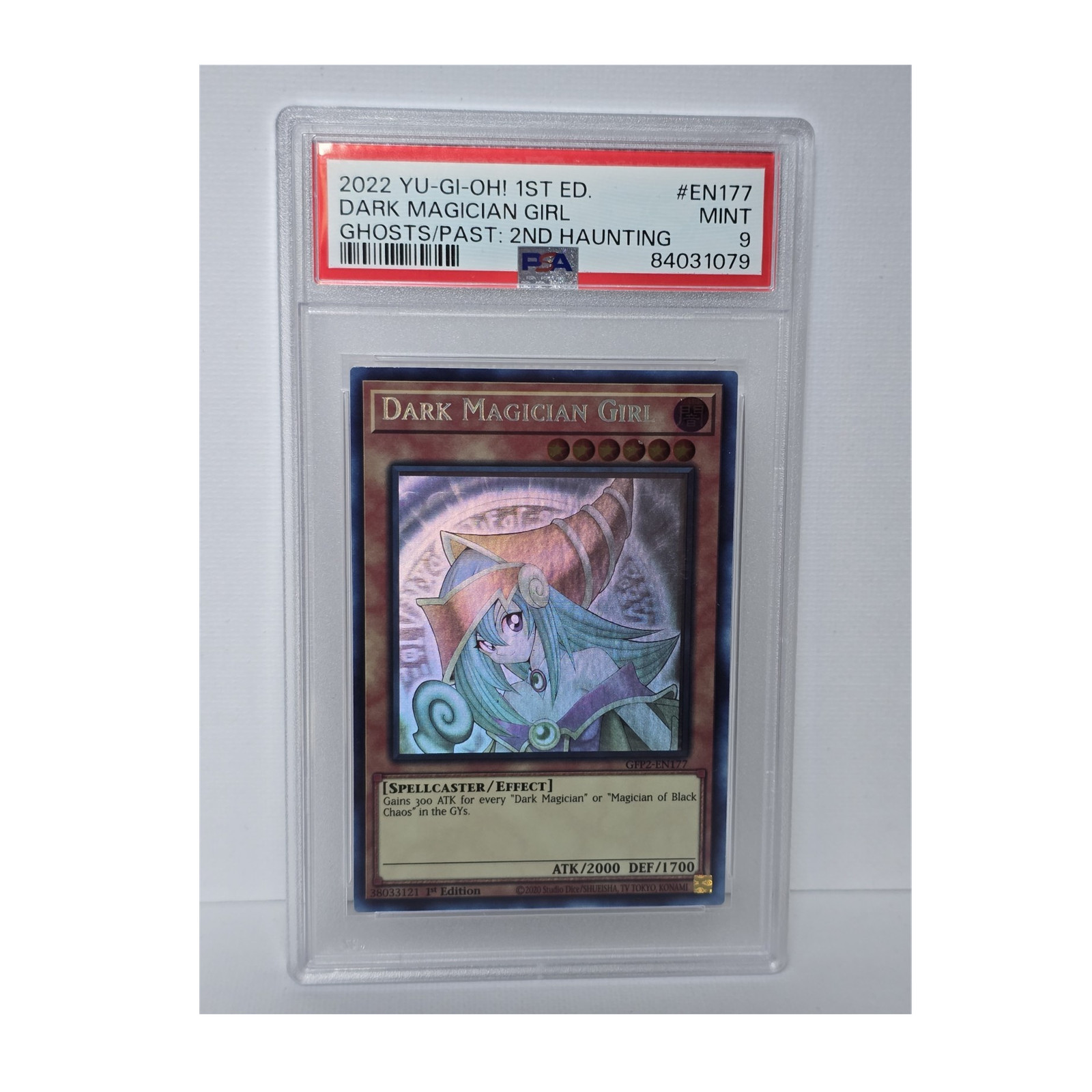 Yugioh - Dark Magician Girl 1st Edition Ghost Rare PSA 9 GEM MINT