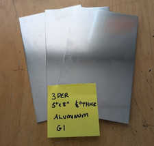 3 Pieces of 5" x 8" Aluminum Sheet Metal .125" 1/8" Thick/8 Gauge Plate 