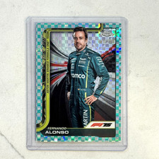 2025 Topps Chrome F1 #9 FERNANDO ALONSO Aqua Checker Flag Refractor /199