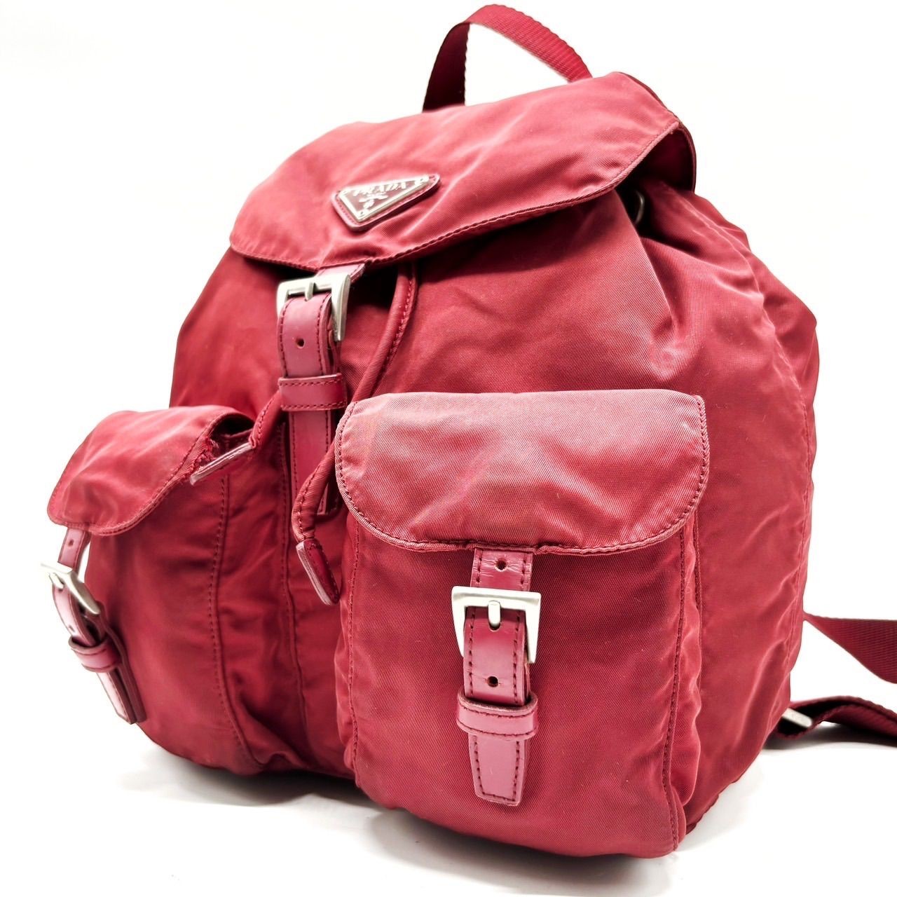 Prada Backpack Triangular Logo Silver Hardware La… - image 1