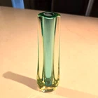 Murano Glass Sommerso Vase Galliano Ferro Mid Century Italian Art Teal Green 9.5